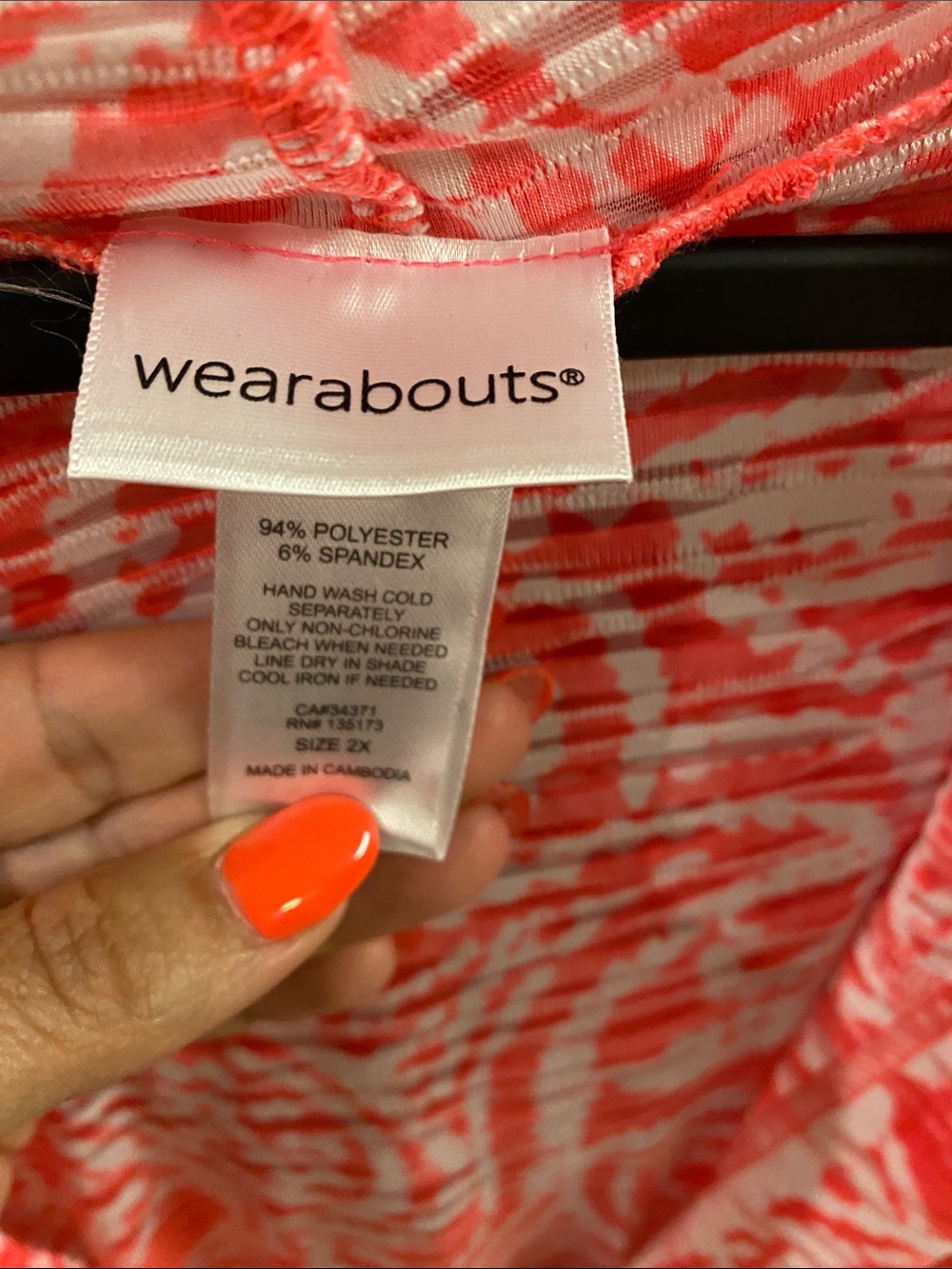 Women's Coral & White Swim Coverup Tunic - Picture 3 of 4